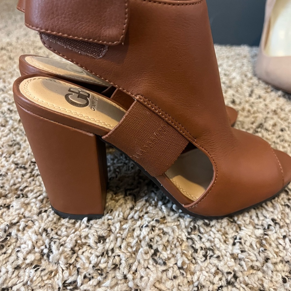 Brown Chunky Heel Sandals